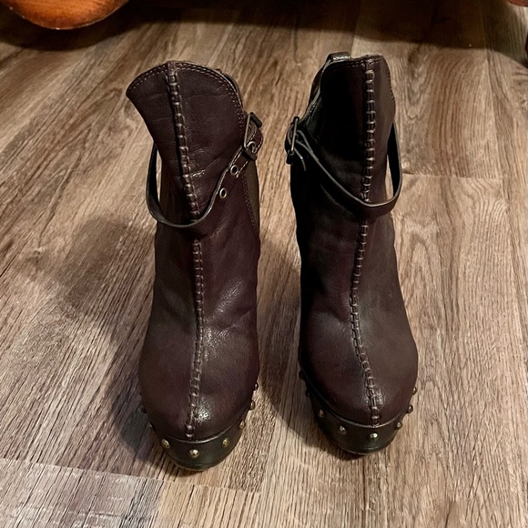 Baldan Brown Leather Ankle Boot Size 37 - Picture 4 of 10